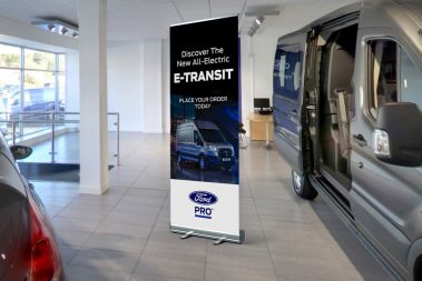Popup banner for van centres