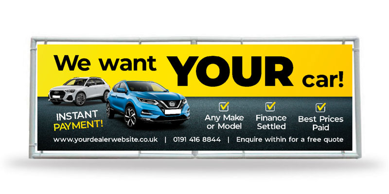 Outdoor Banner Offer We Want Your Car Event